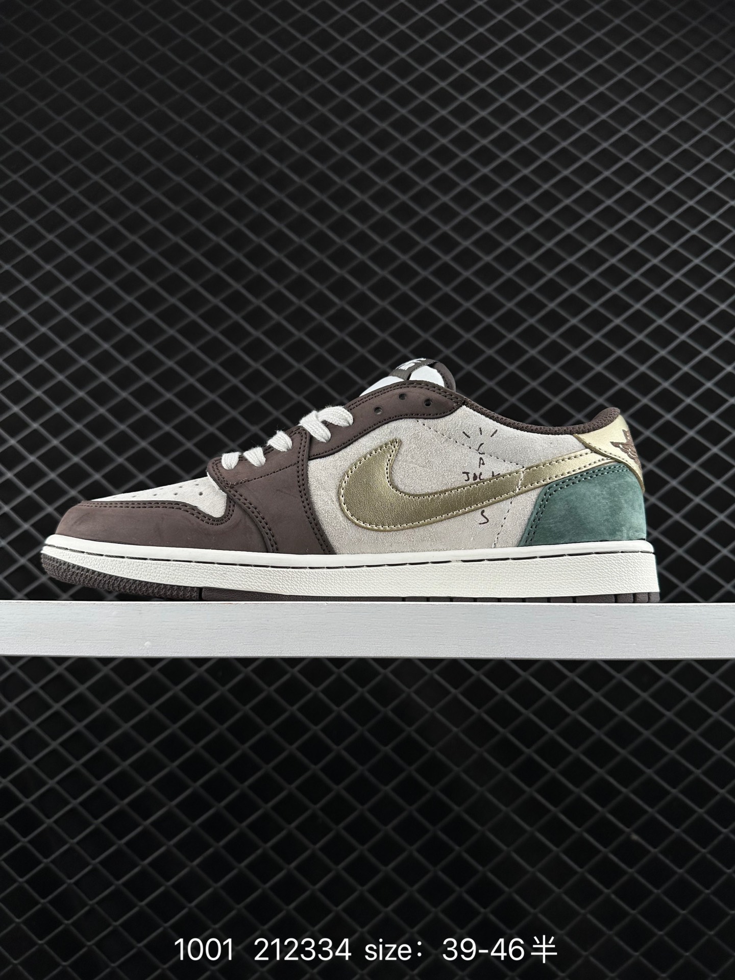 fragment design x Travis Scott x Nike Air Jordan 1 Low OG SP”Black/Green Toe“